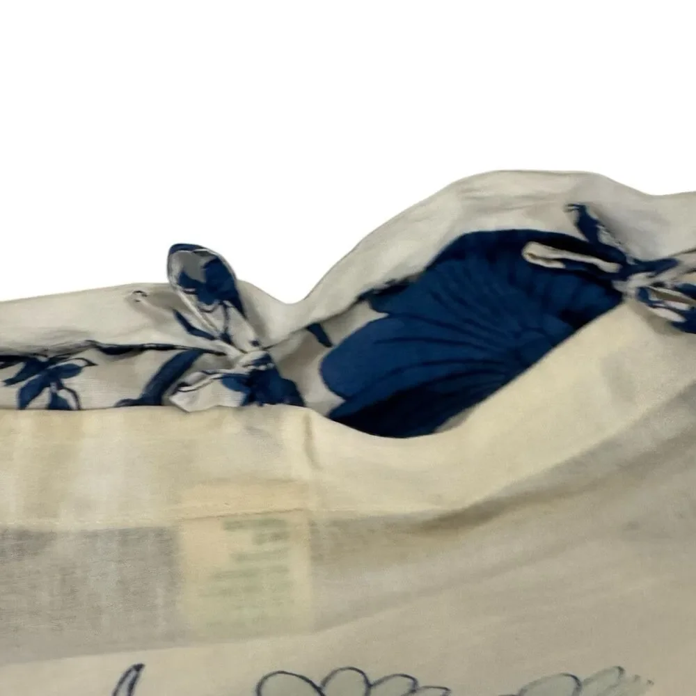 Soma Organic Cotton Pillow Hand Block Print Throw Blue White Boho Ethnic READ